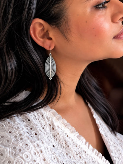 Oxidized Floral Ethnic Earring