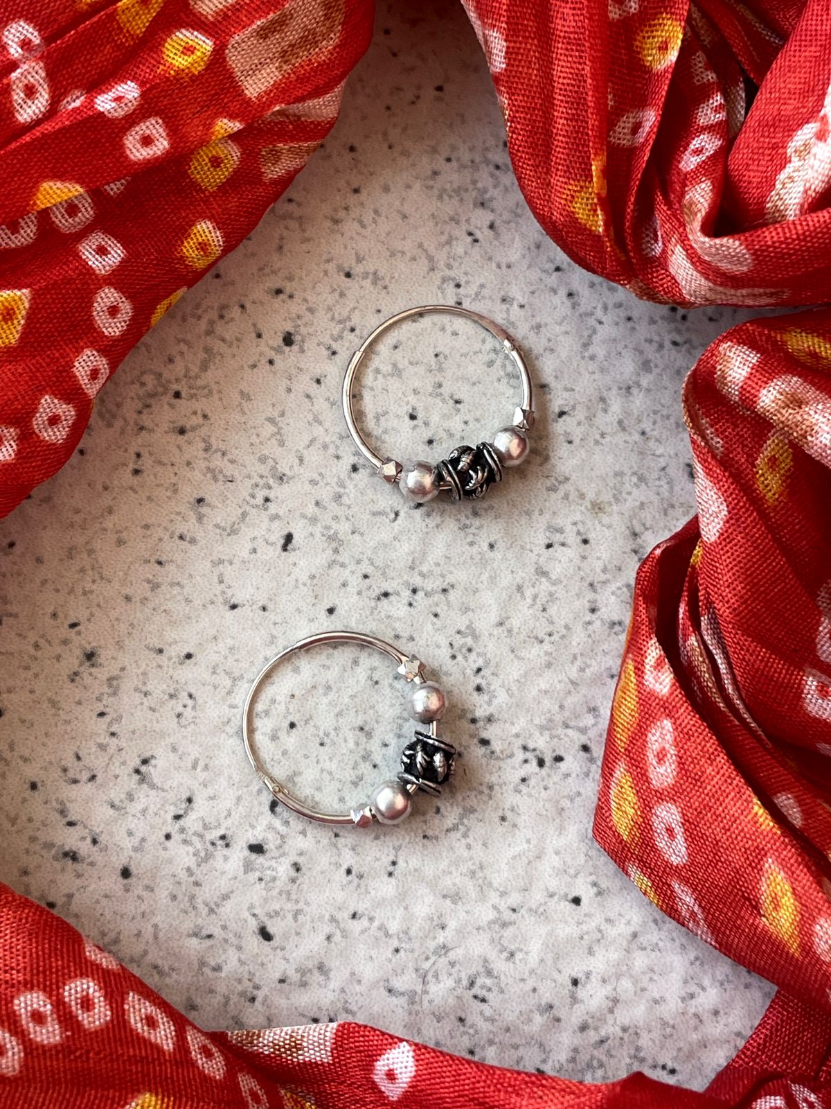 Oxidized Anklet and Earring set