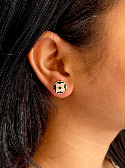 Gold- Plated Meenakari Small Stud Earring