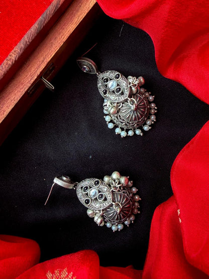 Oxidized Top with Jhumki Partywear Earring