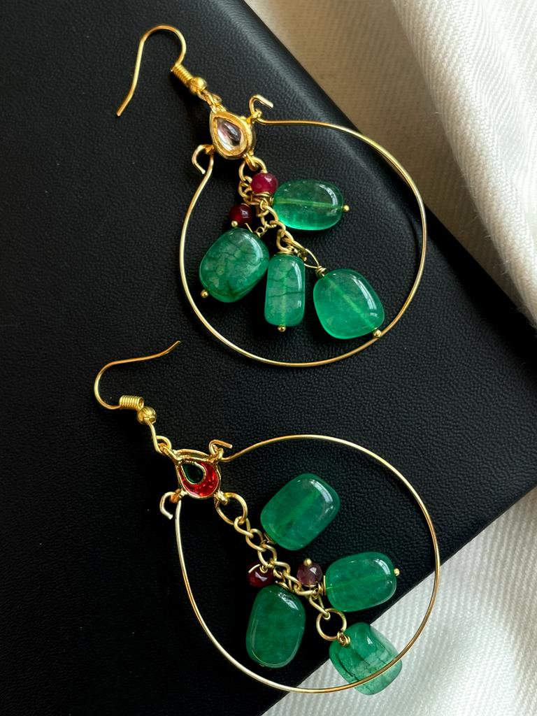 Semi Precious Stones with Kundan Earring