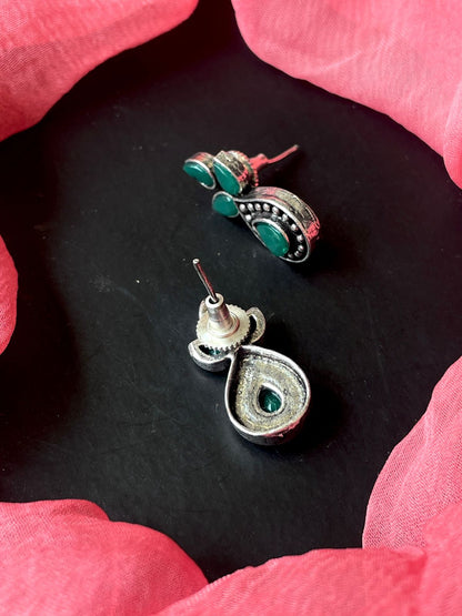 Monalisa Stone Oxidized Stud Earring