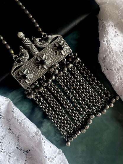 Black Polish with Ghunghroo Latkan Antique Heavy Necklace