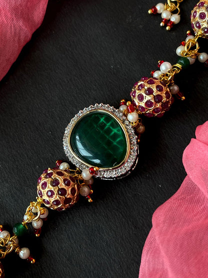 AD with Monalisa Stone and Ball Beaded Bracelet