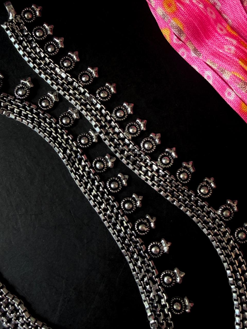 Silver Replica Ethnic Anklet