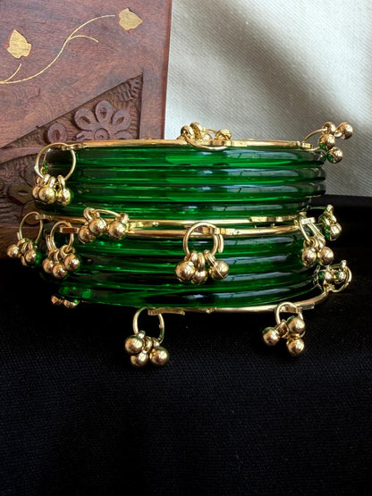Acrylic Bangles with Metal Bangles set