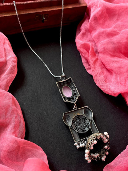 Dual Tone Antique Look Partywear chain Necklace