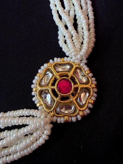 Pachi Kundan Pendant Choker Necklace with Earring set