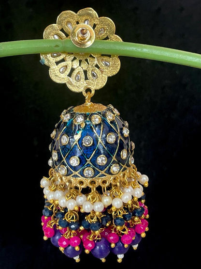 Meenakari Heavy Dome Shape Jhumka