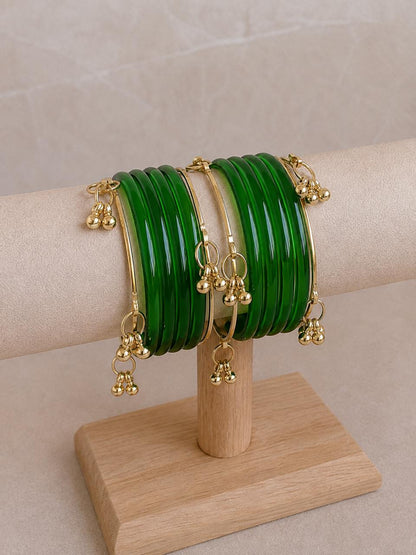 Acrylic Bangles with Metal Bangles set