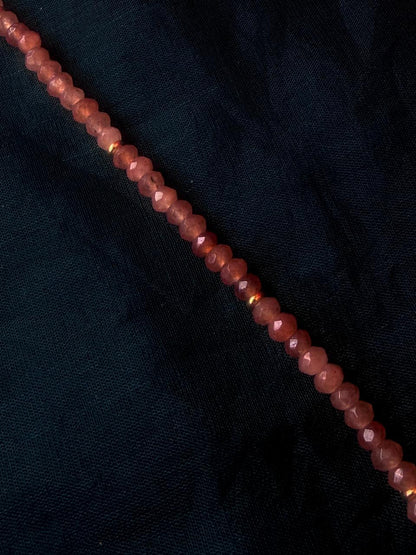 Stone Beads Golden Ring Single Layer Mala