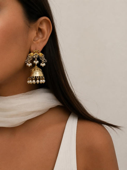 Dual Tone Peacock Earring
