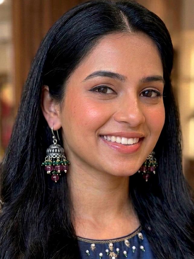 Stone Beaded Partywear Oxidized Jhumki Earring