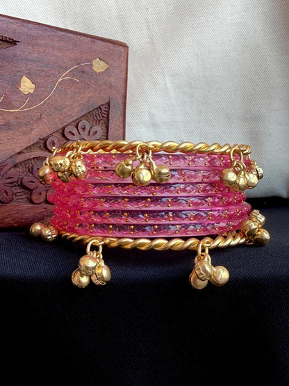 Acrylic Bangles with Metal Bangles set