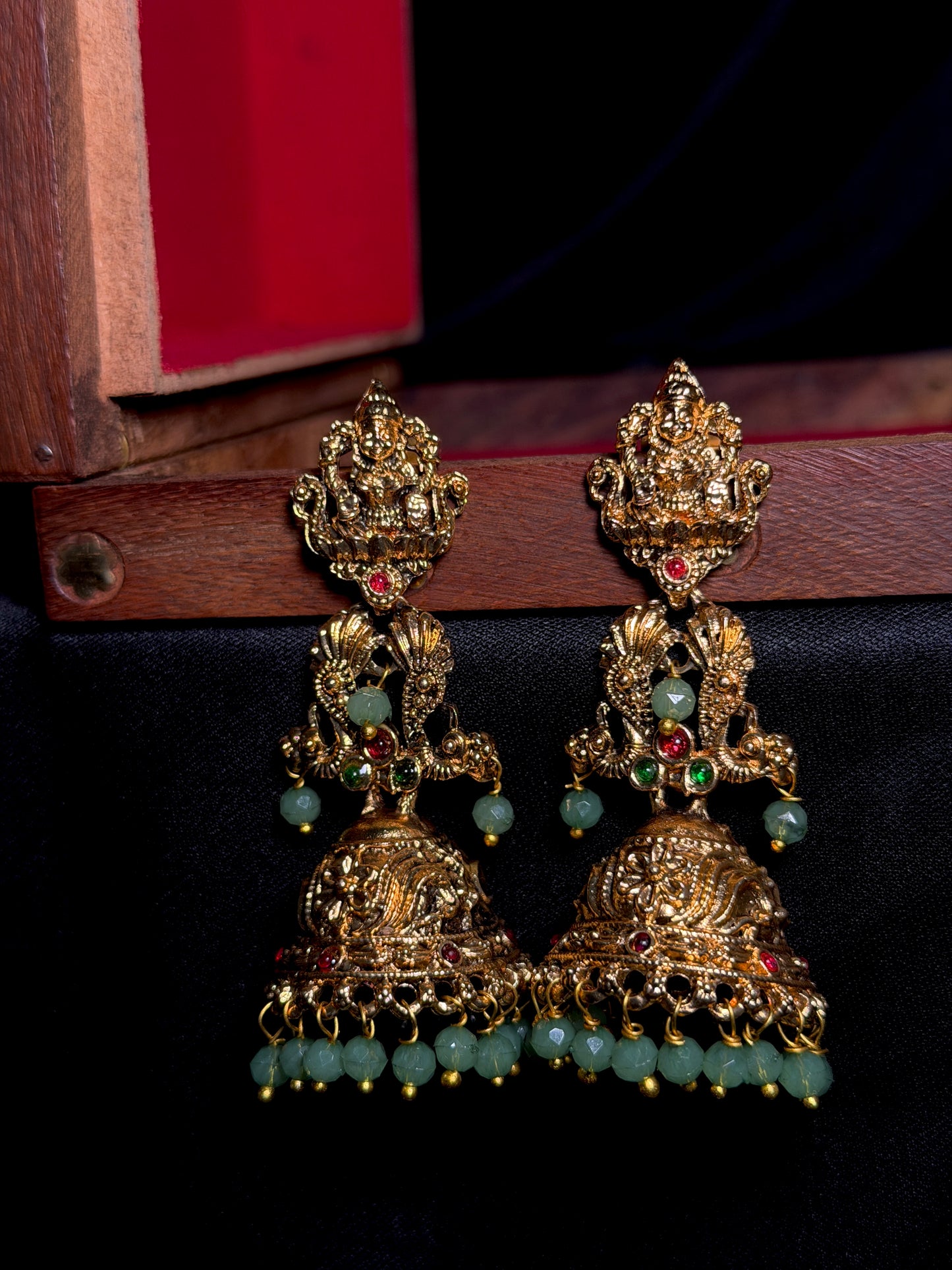 Matt Finish Golden Temple Earring
