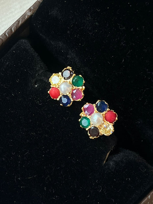AD colourful Partywear Stud Earring