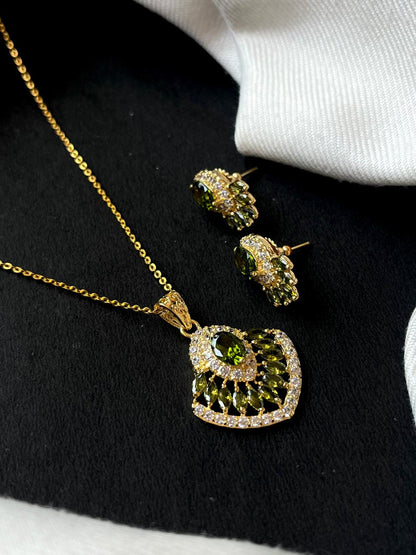 AD pendant Necklace with Earring set