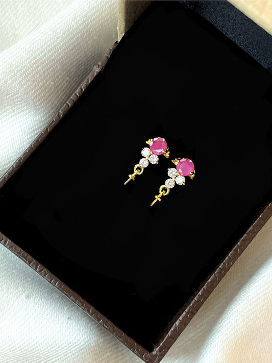 AD with Pink Stone Earring