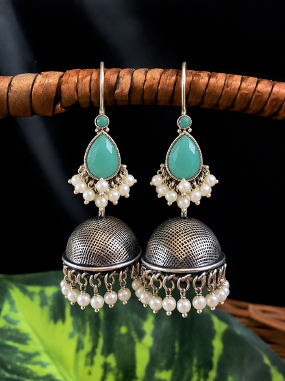 Monalisa Stone Top with Antique Jhumki Earring