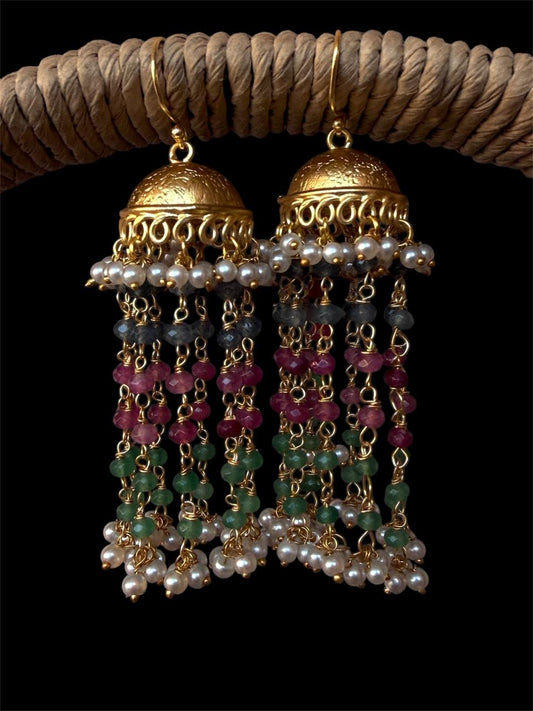 Beads Latkan Golden Jhumki Partywear Earring