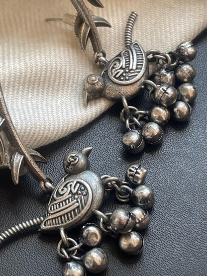 Bird Shape Oxidized Earring