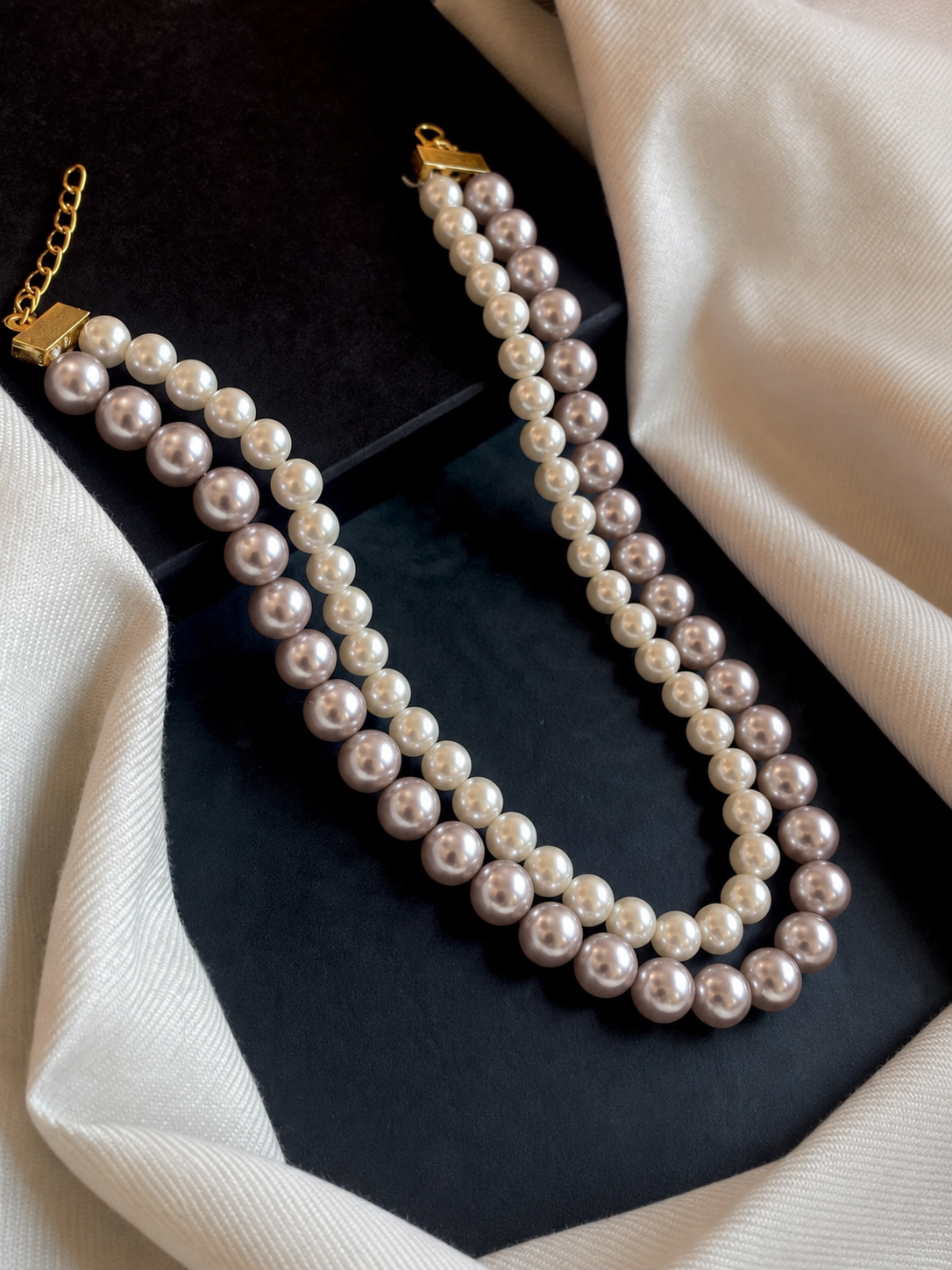 Imitation Shell Pearl Double Layered Mala
