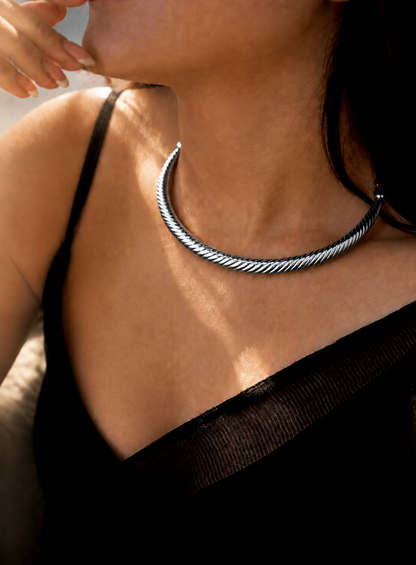 Silver Designer Hasli Choker Necklace