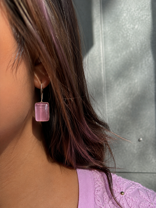 Monalisa Stone Oxidized Stud Earring