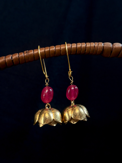 Stone Beaded Golden Trendy Earring