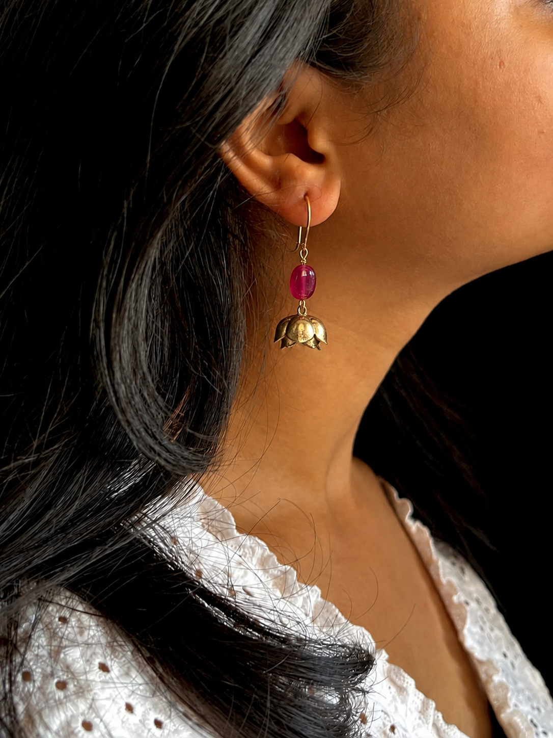 Stone Beaded Golden Trendy Earring
