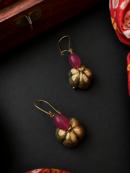 Stone Beaded Golden Trendy Earring