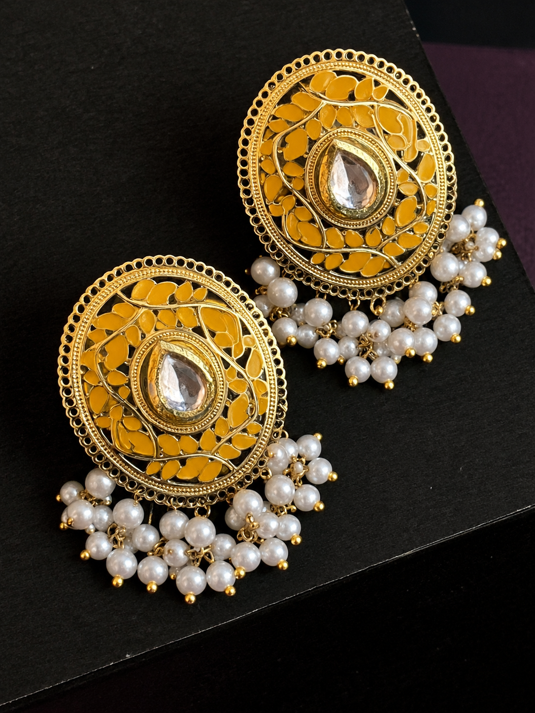Meenakari Round Shape Stud Earring