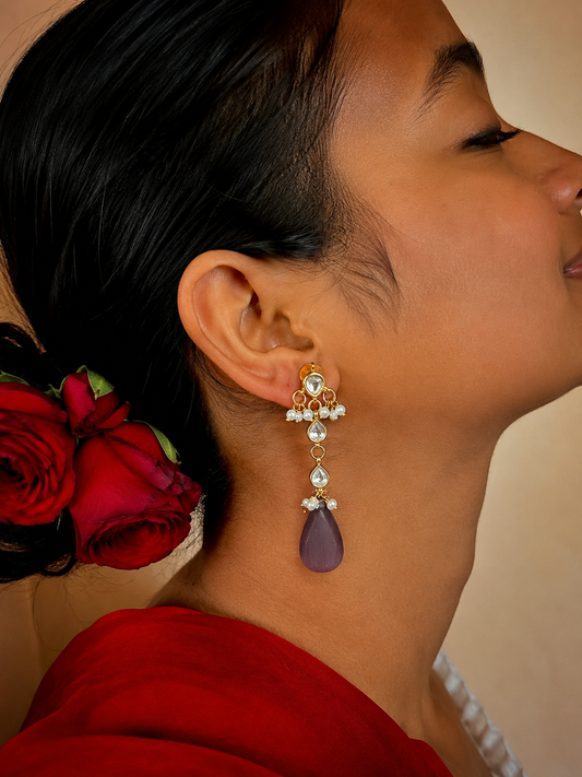 Monalisa Stone Pachi Kundan Beaded Earring