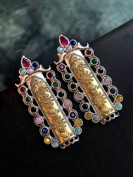 Dual Tone Ethnic Party wear Earring