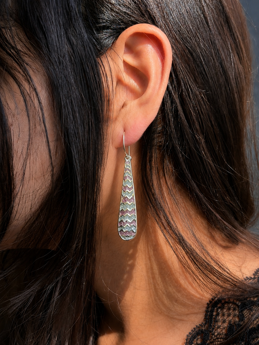 Meenakari Long Light weight 92.5 Silver Earring
