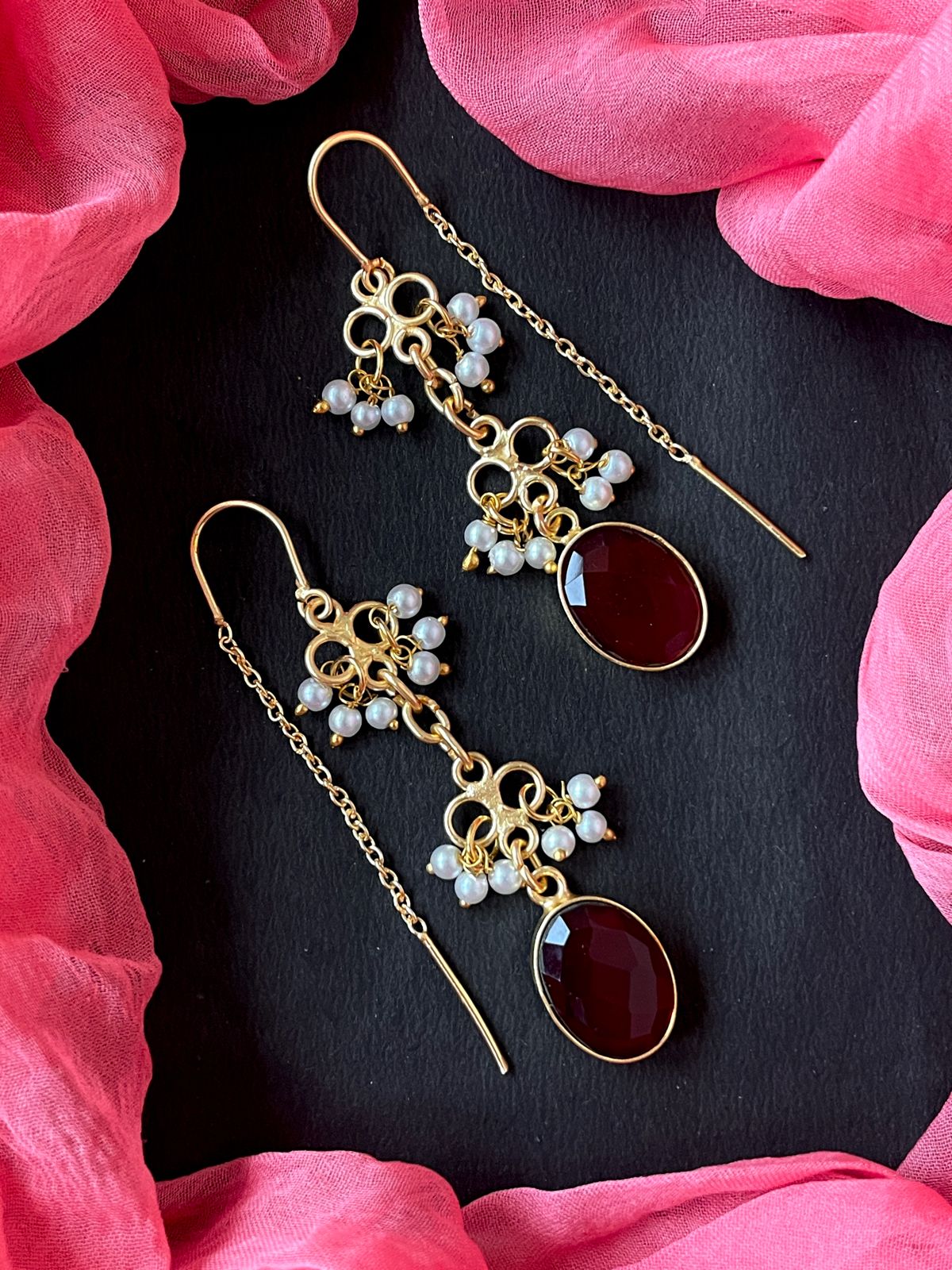 Glass Cut Stone Beaded Earring