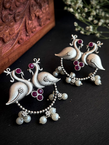 Silver Replica Bird Shape Stud Earring