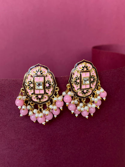 Traditional Meenakari Stud Earring