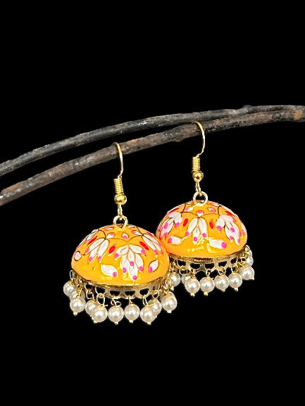 Meenakari Dome Shape Jhumka Earring