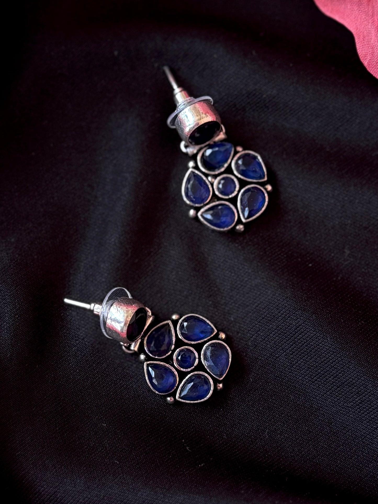 Monalisa Stone Floral Silver Replica Earring