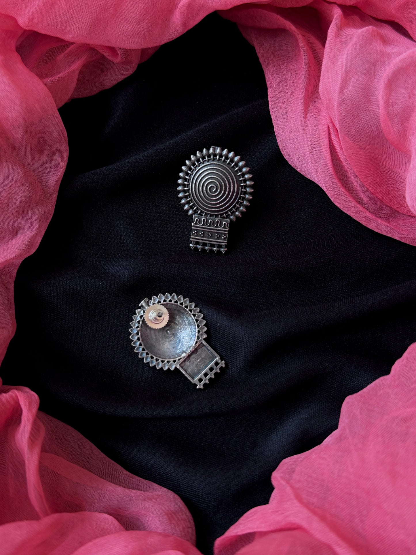 Silver Replica Circular Stud Earring