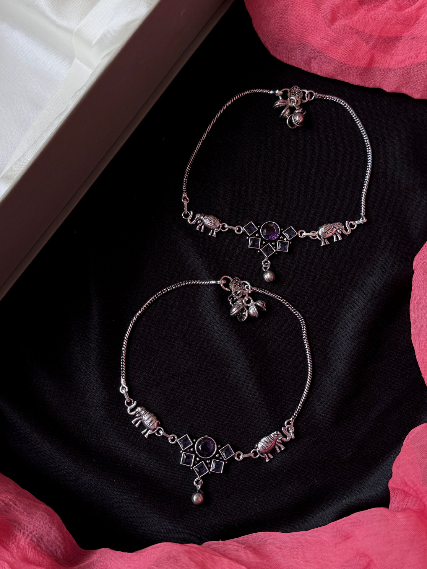 Monailsa Stone Silver Replica Anklet