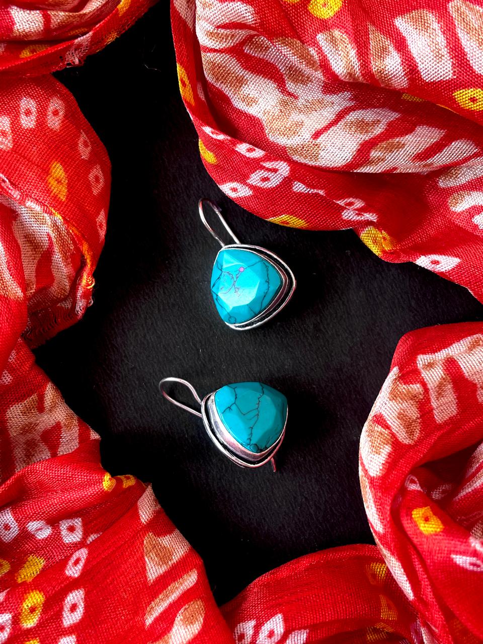 Monalisa Stone Silver Replica Earring