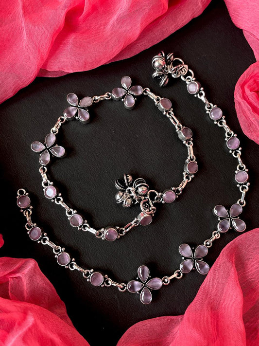 Monalisa Stone Silver Replica Trendy Anklets