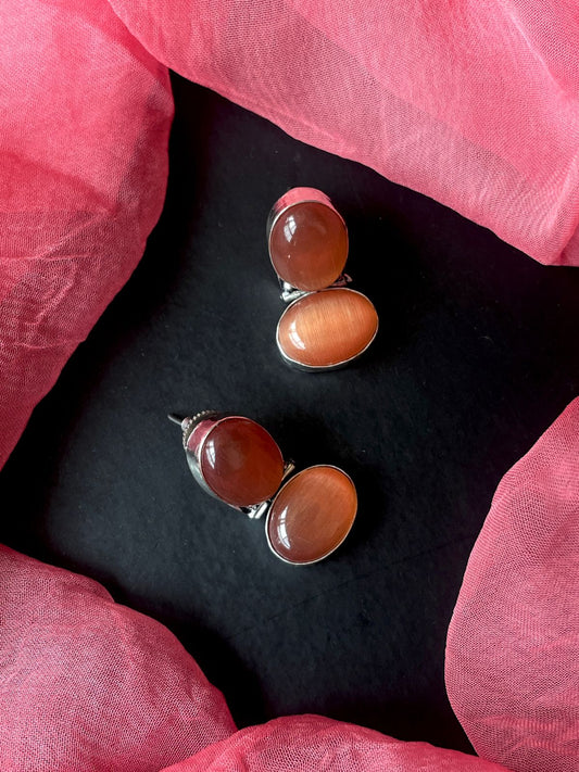 Monalisa Stone Silver Replica Earring