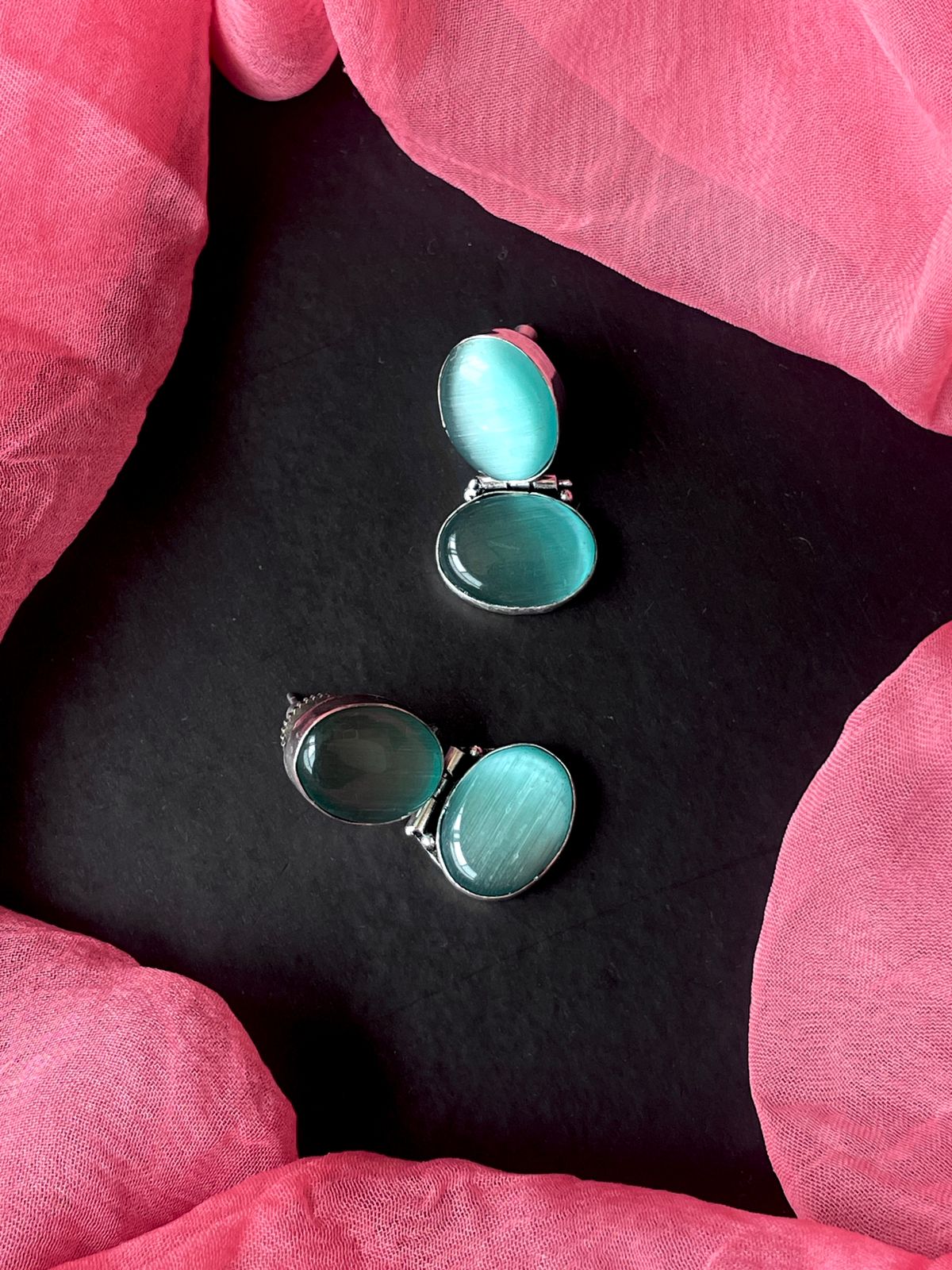 Monalisa Stone Silver Replica Earring