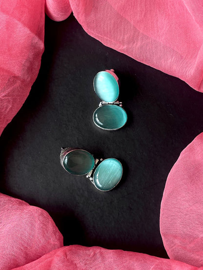 Monalisa Stone Silver Replica Earring