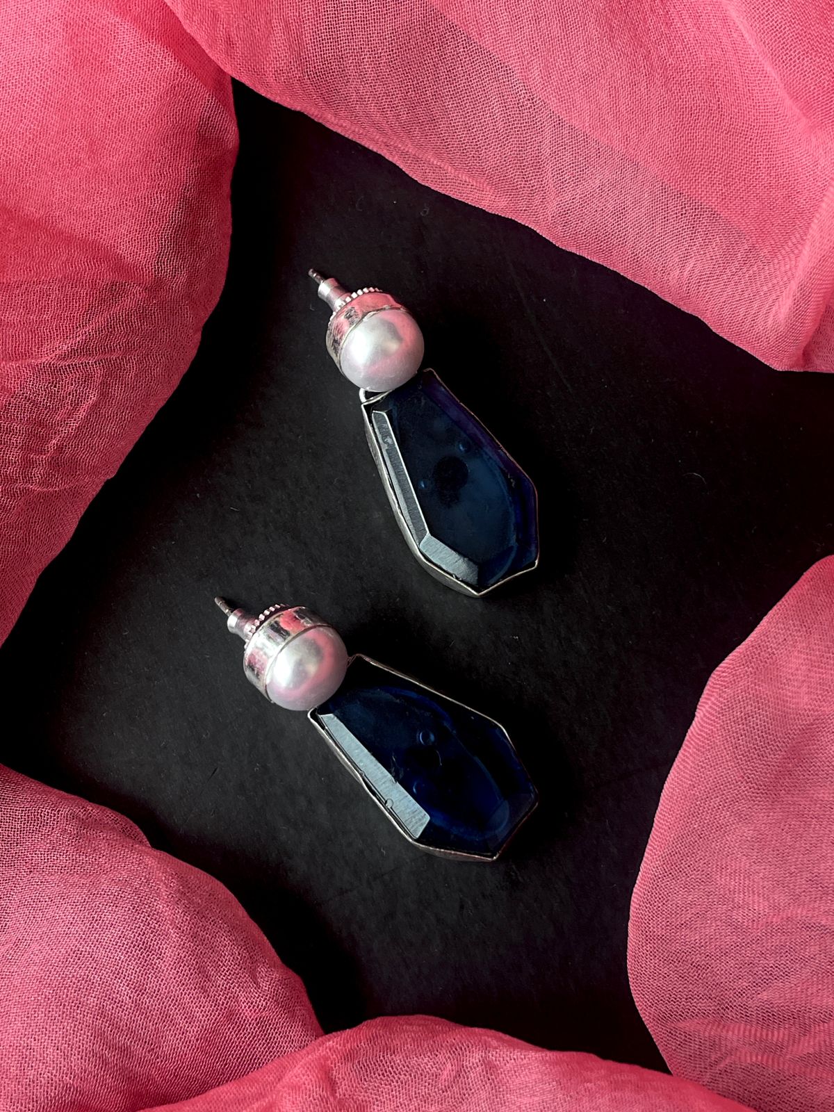 Monalisa Stone Silver Replica Earring