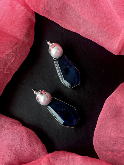 Monalisa Stone Silver Replica Earring