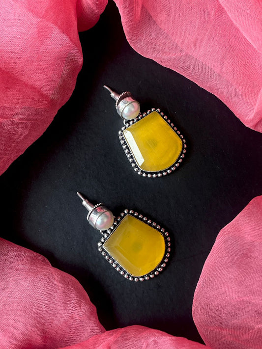 Monalisa Stone Silver Replica Earring